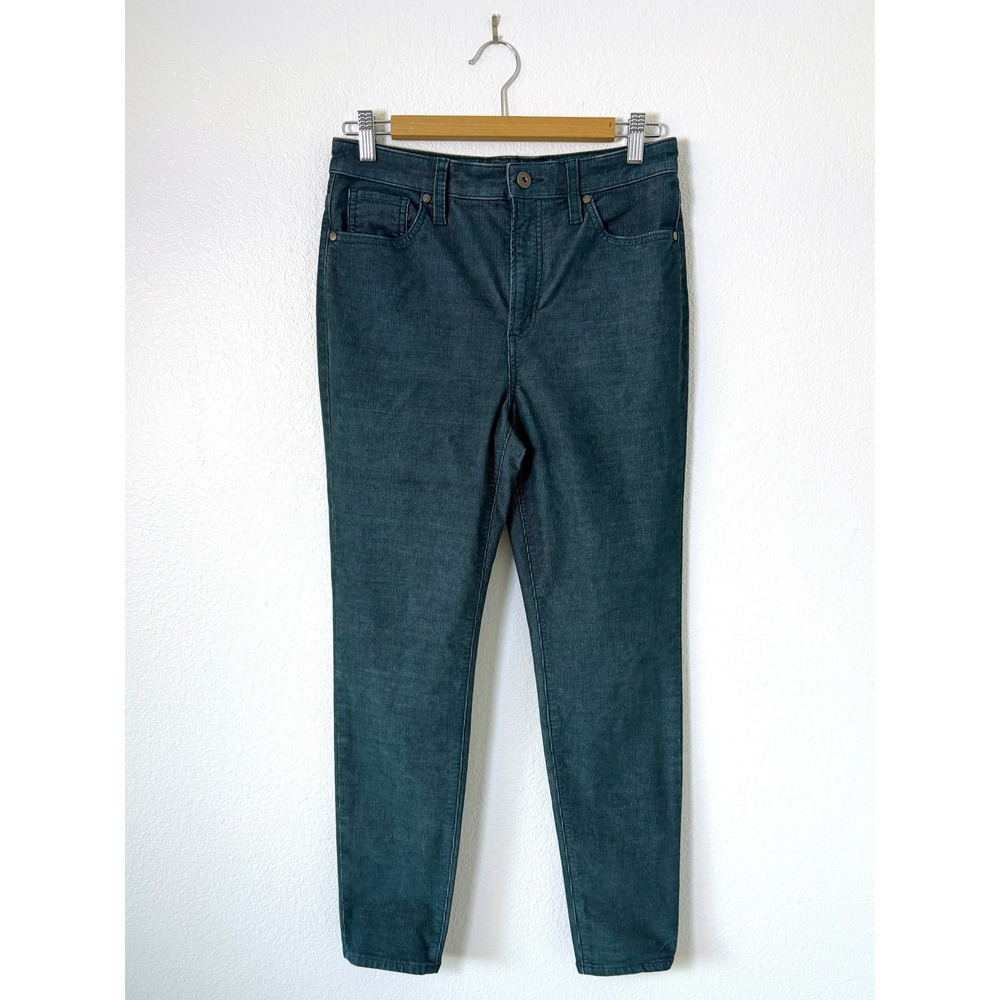 Carve Designs Skyler Cord Organic Cotton Blend Slim Corduroy Pants Teal Green 4
